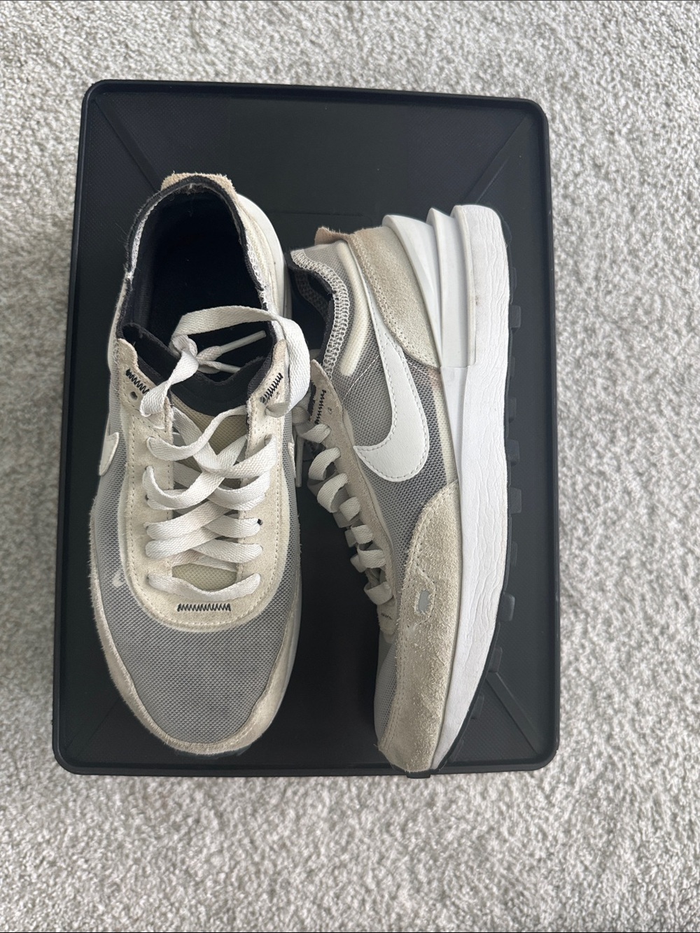 Nike Women’s White and Gray Retro Runner Sneakers